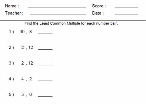 Math Worksheets For 6th Grade | 6th Grade Online Math Worksheets | Math